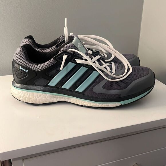 Gray & Blue Adidas Supernova Glide 6 Running Shoe - Picture 6 of 14